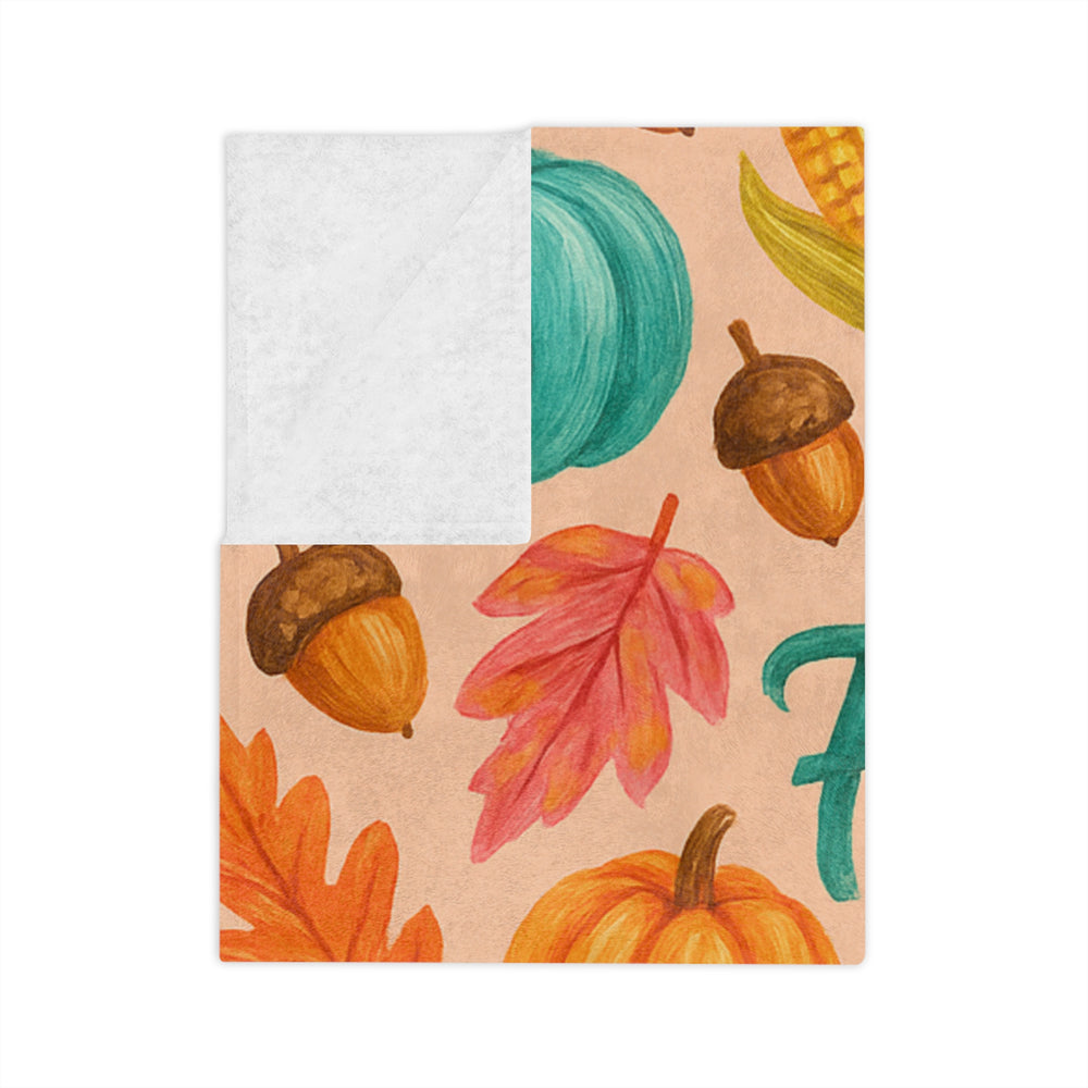 Cozy Fall Blanket, Autumn Decor, Pumpkin Print Throw, Velveteen Microfiber Blanket, Seasonal Home Accents, Thanksgiving Gift